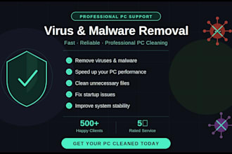 speed up your slow PC and remove viruses, malware and errors