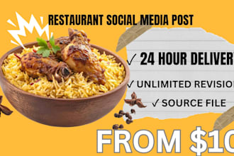 restaurant social media post food menu banner design