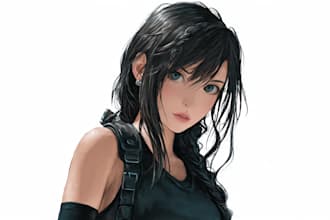 draw in anime style or semi realism style illustration