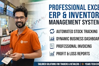 create a professional excel erp and automated inventory management system