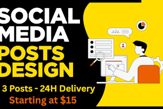 design 3 instagram and facebook posts for your business