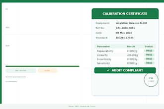 write gmp and iso compliant calibration certificates, records for lab equipment