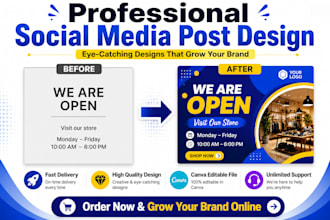 professional canva social media post design for business