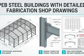 design peb steel buildings with detailed fabrication shop drawings