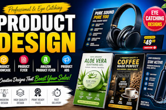 design product showcase, product flyer, amazon product flyer and product ads