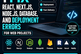 fix react nextjs nodejs bugs and deployment errors