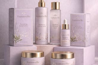 create luxury skincare, cosmetic label and packaging design
