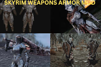 create advance 3d armor, skyrim model, bg3 model, realistic skyrim armor mod