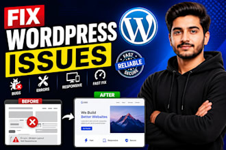 fix wordpress issues, bugs, errors and elementor problems