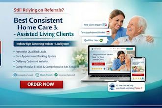 elderly care website, assisted living website, home care health care website