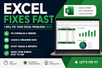 fix your excel formulas, data issues, or spreadsheet fast