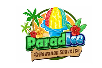 create a fresh aesthetics logo for parad ice shave ice
