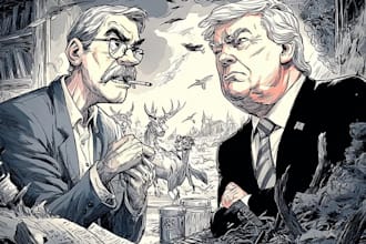 create a political or satirical cartoon