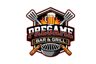 design restaurant monogram bar game grill logo