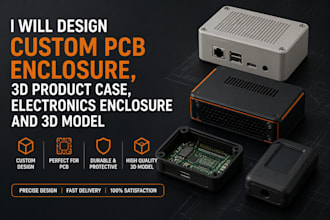 design custom pcb enclosure, 3d product case, electronics enclosure and 3d model