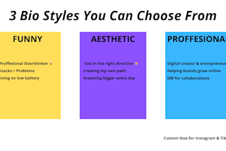 write a catchy instagram or tiktok bio
