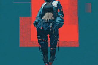 design anime character , cyberpunk character