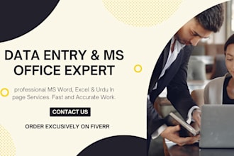 be your expert virtual assistance for ms office and in page urdu