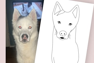 create a custom pet colouring page from your photo