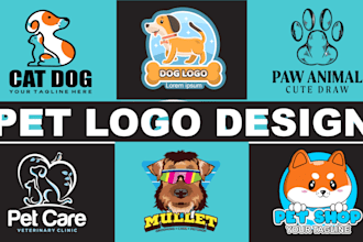 design animal, horse, cat, dog cartoon mascot logo