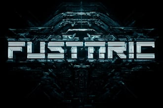 design a cool typography logo cyberpunk or mecha futuristic