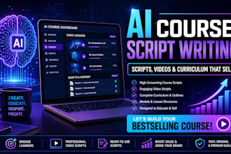 create ai course script writing kajabi course and elearning videos