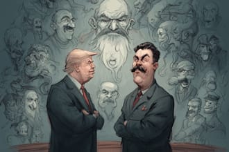 create a political cartoon or editorial illustration