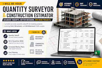 accurate construction cost estimates and quantity takeoffs