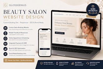 design glossgenius website glossgenius spa skincare beauty salon website