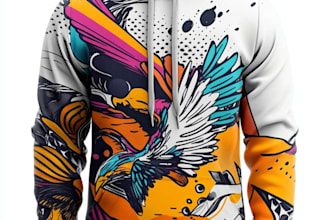 hoodie design, mockup and tech pack