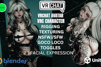 do custom vrchat avatar, vr character, furry nsfw avatar, vrc avatar