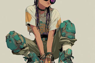 draw cyberpunk, lofi or streetwear anime illustrations
