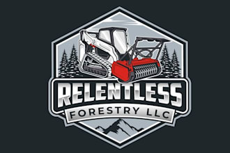 design monogram custom forestry relentless logo