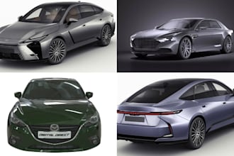 design realistic 3d car models, with cinematic rendering for games or cgi