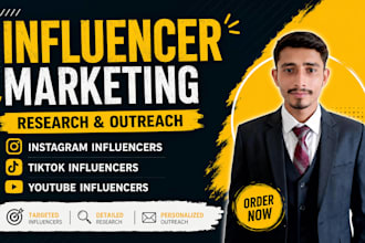 manage research and outreach for influencer marketing