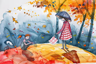 create hand painted watercolor illustrations