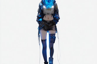 design anime character , cyberpunk character
