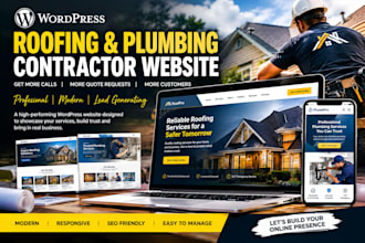 build lead generate wordpress website for roofing contractor plumber contractor