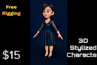 create 3d stylized character for games and animations