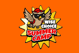 make fun summer camp logo to appeal to both kids and parents
