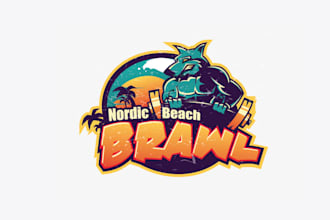 design high quality nordic beach brawl logo for you
