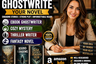 ghostwrite ya novel cozy mystery, thriller novel fantasy ebook for amazon KDP