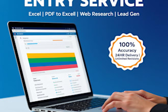 do fast accurate data entry excel, web research pdf to excel