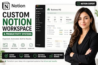 build custom notion workspace CRM dashboard and productivity systems