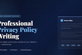 write a professional privacy policy for your website or app