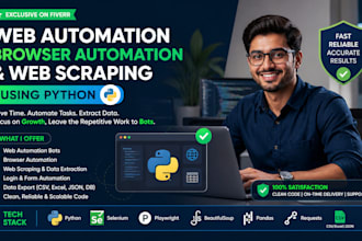 create a web automation bot, browser automation, web scraper using python