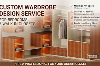 design a custom wardrobe or closet in 3d