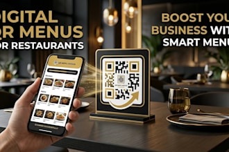 design qr code digital restaurant menu with mobile friendly