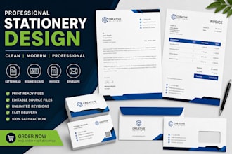 create professional digital make letterhead business card invoice envelop design