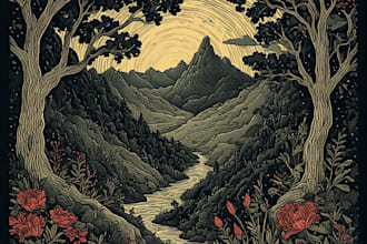 create stunning linocut or woodcut style illustrations